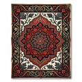 Crimson Floral Medallion with Ornate Foliage Rug