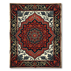 Crimson Floral Medallion with Ornate Foliage Rug
