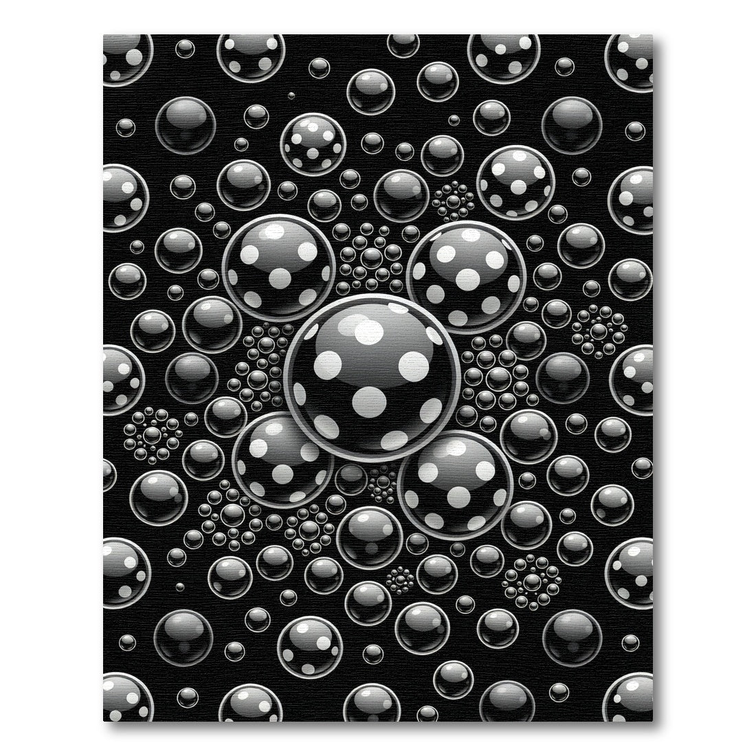 Dark Polka Dot Spheres Array Rug