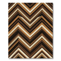 Brown Chevron Layered Stripe Rug