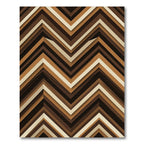 Brown Chevron Layered Stripe Rug