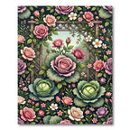 Enchanted Rose and Cabbage Garden Floral Rug