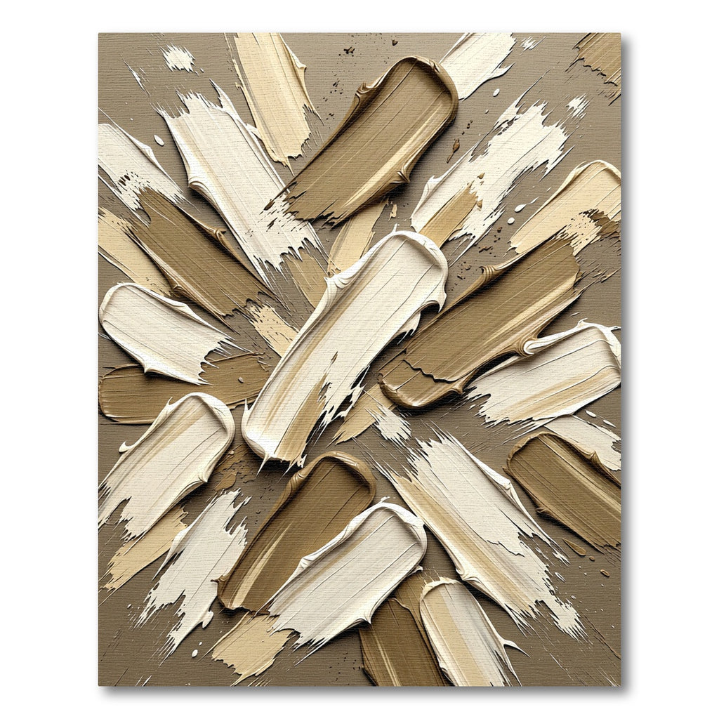 Textured Neutral Swirl Brush Strokes Rug