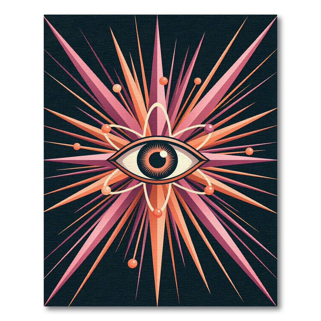 Mystic Pink Orange Radial Eye Rug