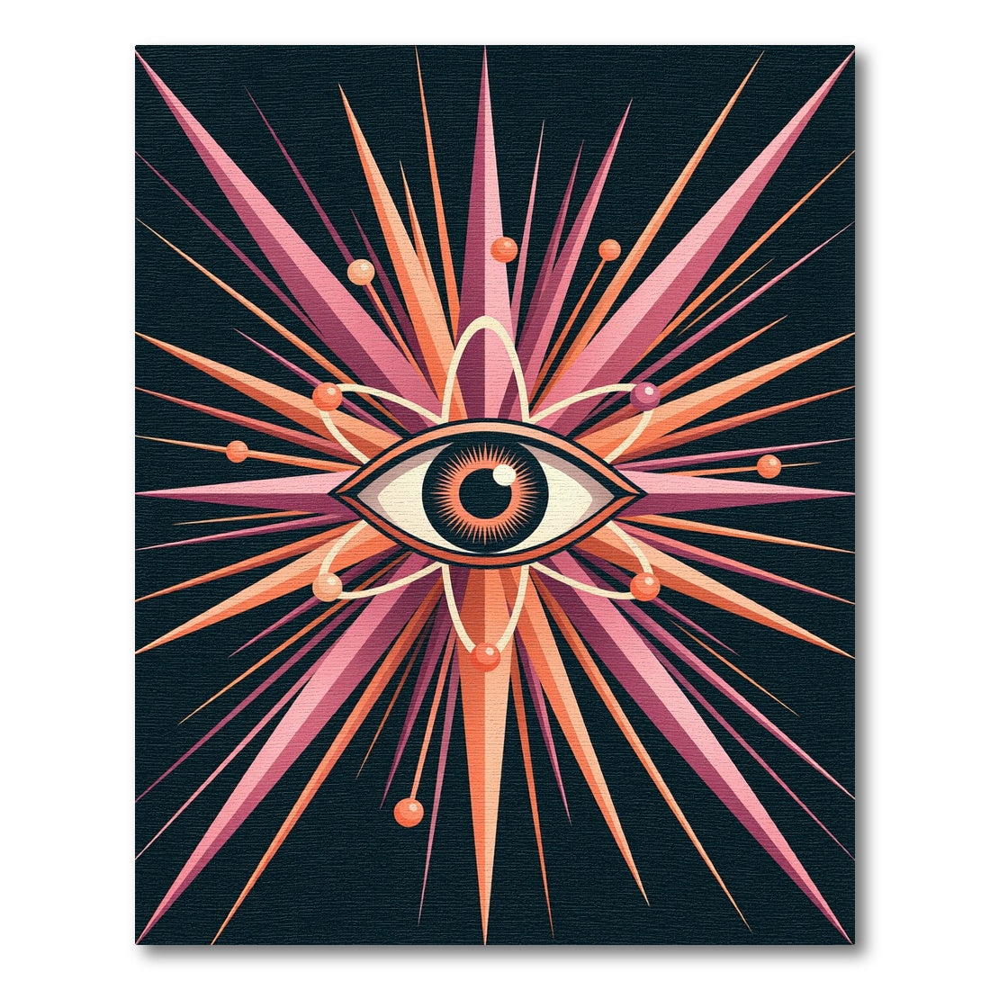 Mystic Pink Orange Radial Eye Rug
