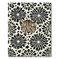 Bold Leopard Face and Floral Art Rug