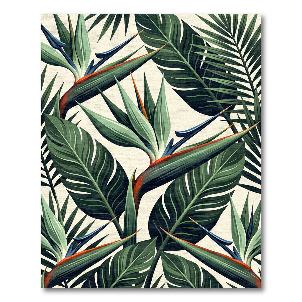Vibrant Green Tropical Bird of Paradise Rug