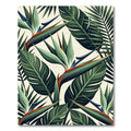 Vibrant Green Tropical Bird of Paradise Rug