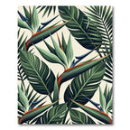 Vibrant Green Tropical Bird of Paradise Rug