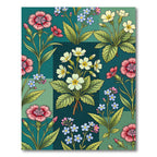 Vintage Floral Collage Emerald Garden Rug