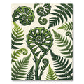 Lush Green Botanical Fern Frond Rug