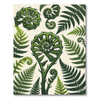 Lush Green Botanical Fern Frond Rug