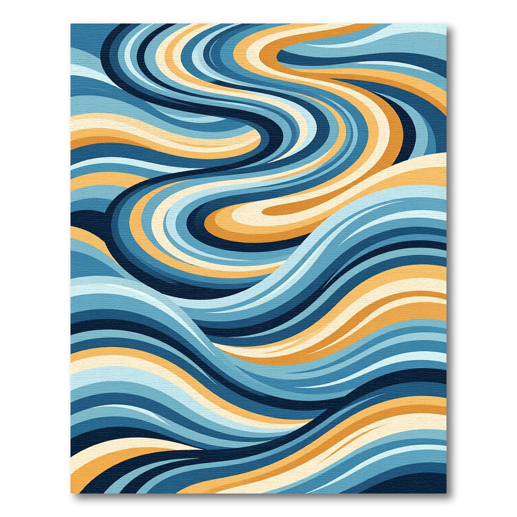 Oceanic Blue Swirling Stripes Rug