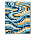 Oceanic Blue Swirling Stripes Rug