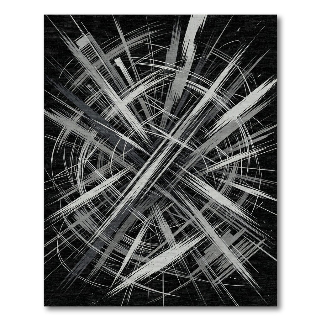 Modern Monochrome Abstract Radial Line Rug