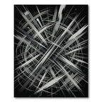 Modern Monochrome Abstract Radial Line Rug