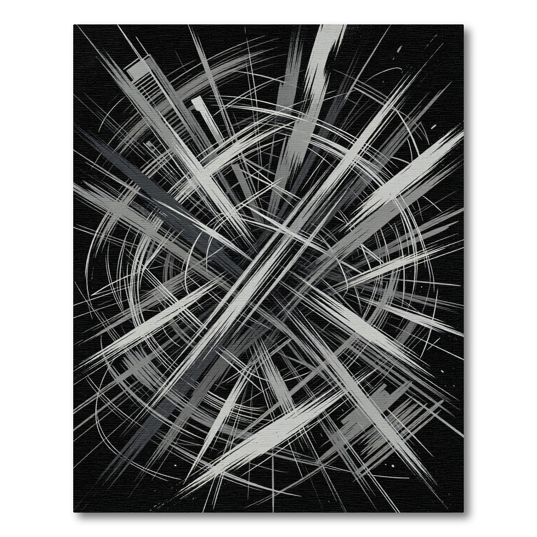 Modern Monochrome Abstract Radial Line Rug