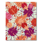 Abstract Red Orange Purple Paint Splatter Rug