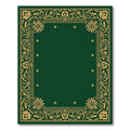 Golden Floral Border Dark Emerald Rug