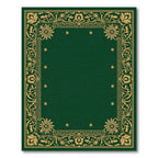 Golden Floral Border Dark Emerald Rug
