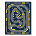 Dynamic Yellow Race Track Circuit Rug