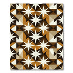 Geometric Starburst Brown Neutral Rug