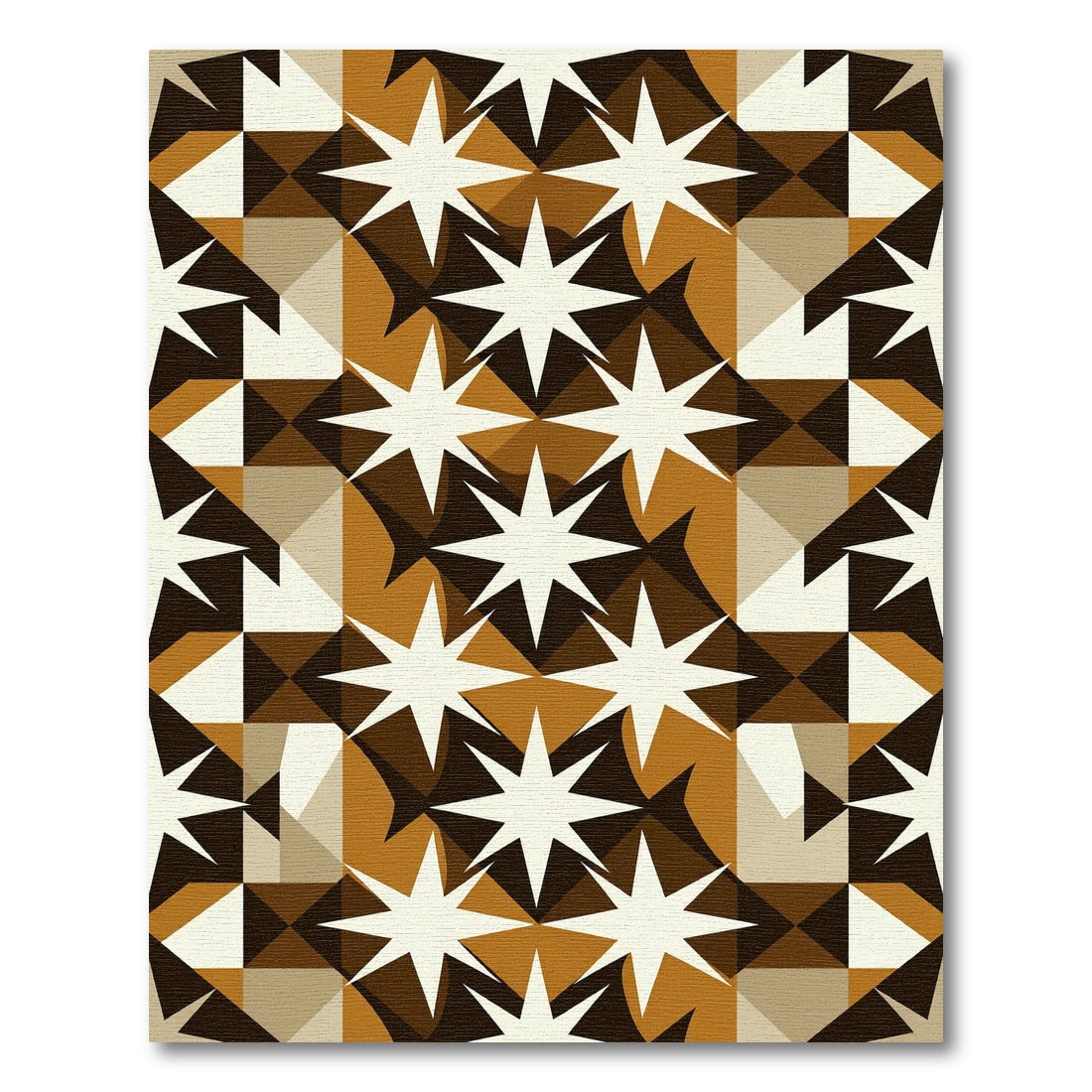 Geometric Starburst Brown Neutral Rug