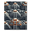 Monochromatic Aztec Temple Steps Rug