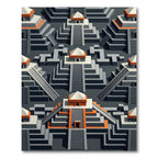 Monochromatic Aztec Temple Steps Rug
