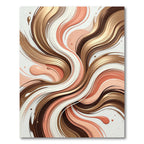 Brown Copper Cream Abstract Swirl Rug