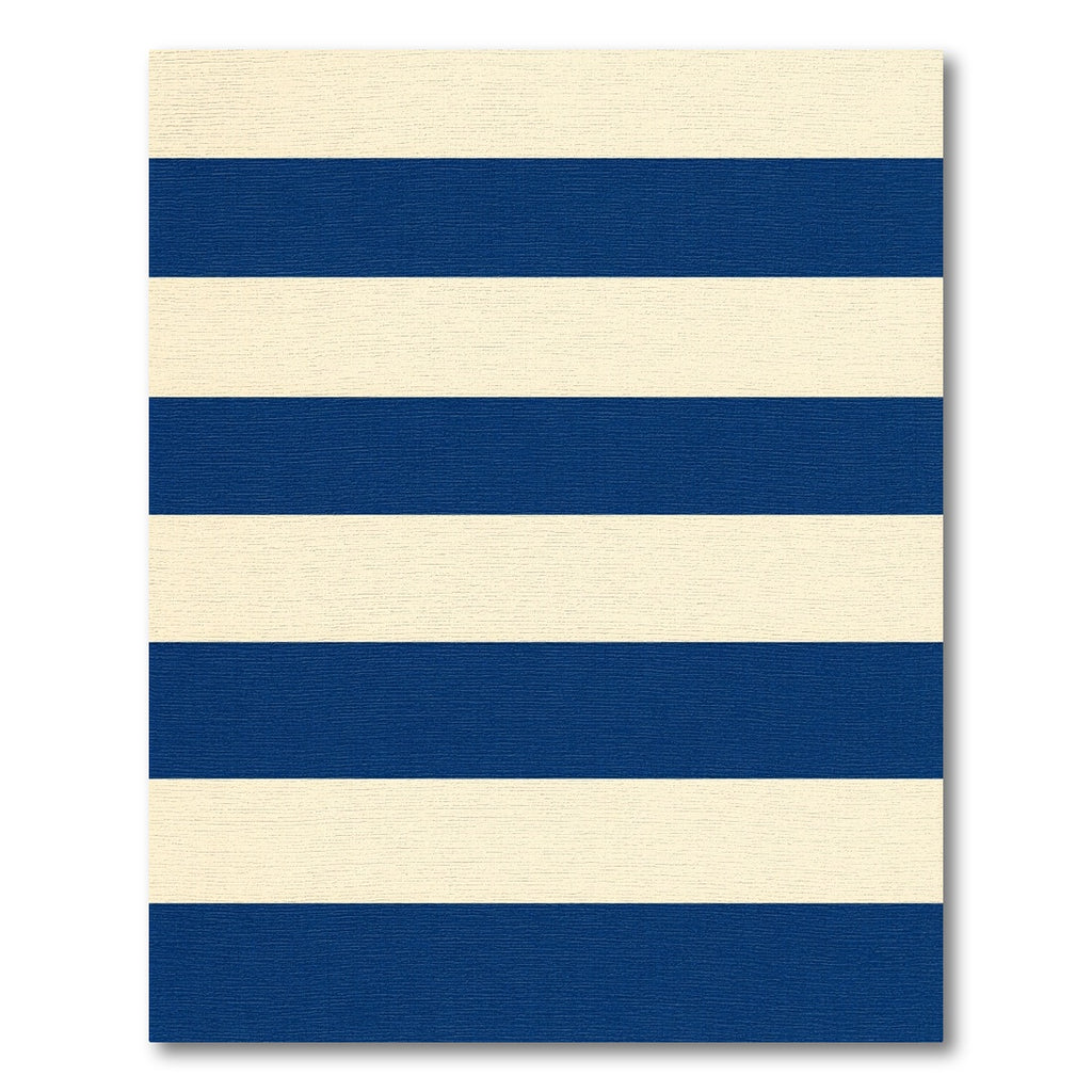 Classic Navy Cream Horizontal Stripes Rug