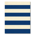 Classic Navy Cream Horizontal Stripes Rug