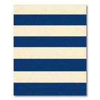 Classic Navy Cream Horizontal Stripes Rug