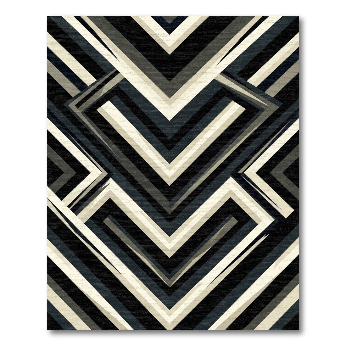 Monochromatic Abstract Geometric Accordion Rug