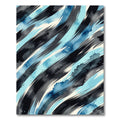 Dynamic Blue Brushstroke Swirl Rug
