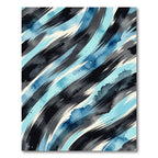 Dynamic Blue Brushstroke Swirl Rug