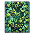 Lush Emerald Green Ivy Vine Garden Rug
