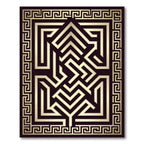 Gold Greek Key Maze Rug