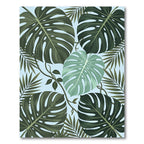 Lush Tropical Monstera Palm Leaf Rug