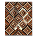 Earthy Geometric Amber Terracotta Diamond Maze Rug