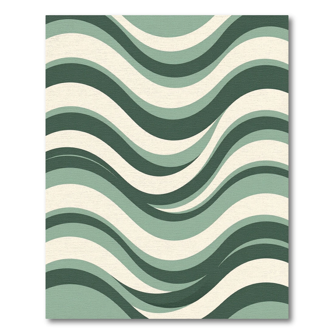 Modern Sage Green Wavy Abstract Rug