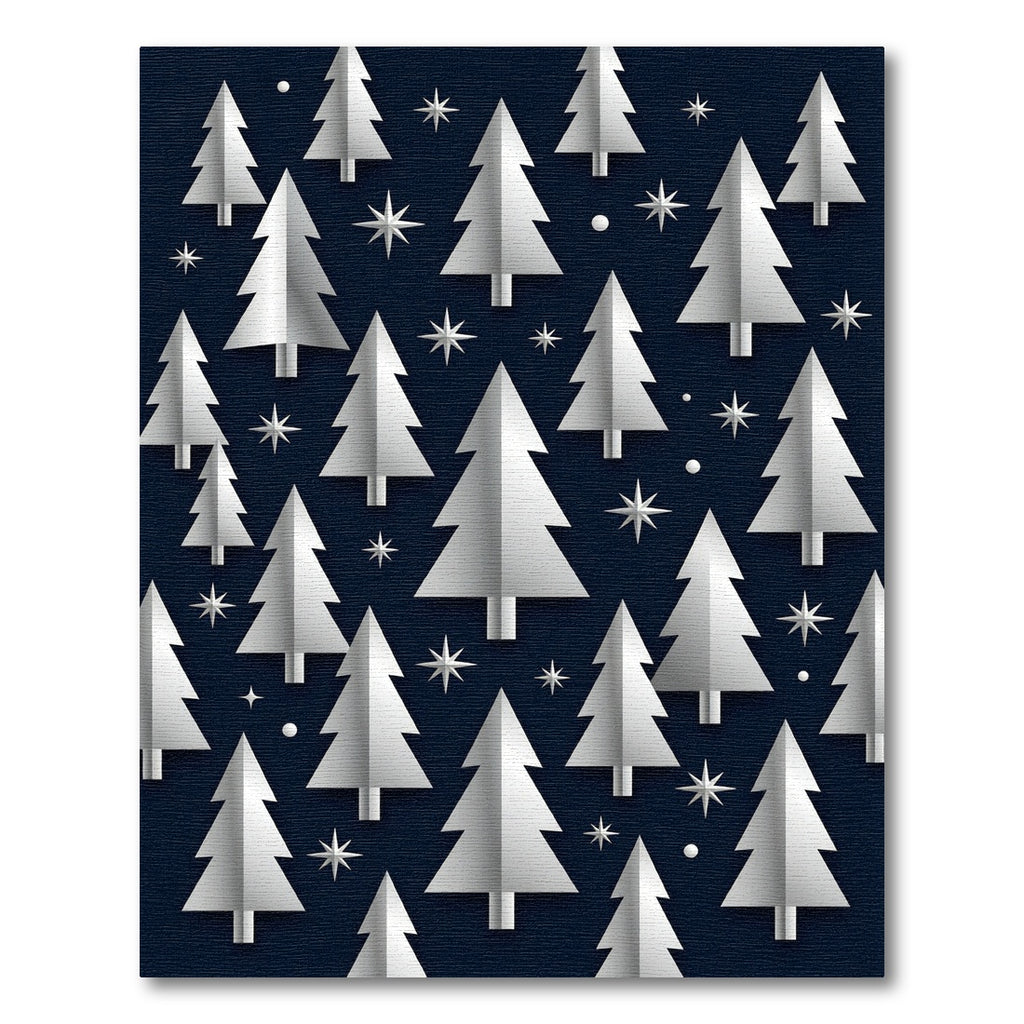 Minimalist Silver Fir Forest Night Rug