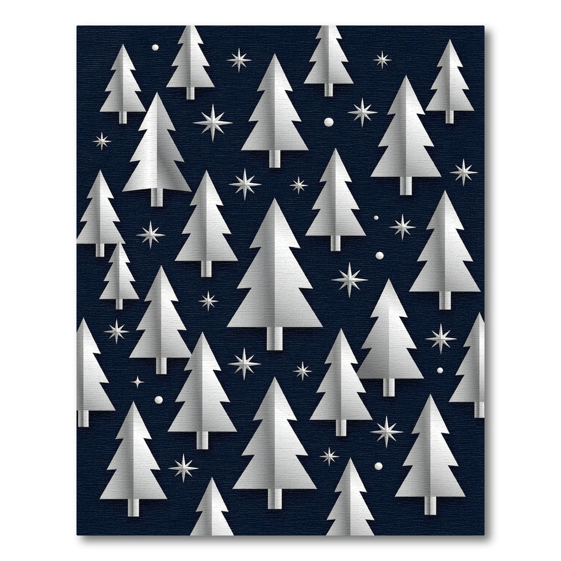 Minimalist Silver Fir Forest Night Rug