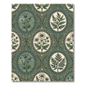Vintage Sage Floral Oval Cameo Rug