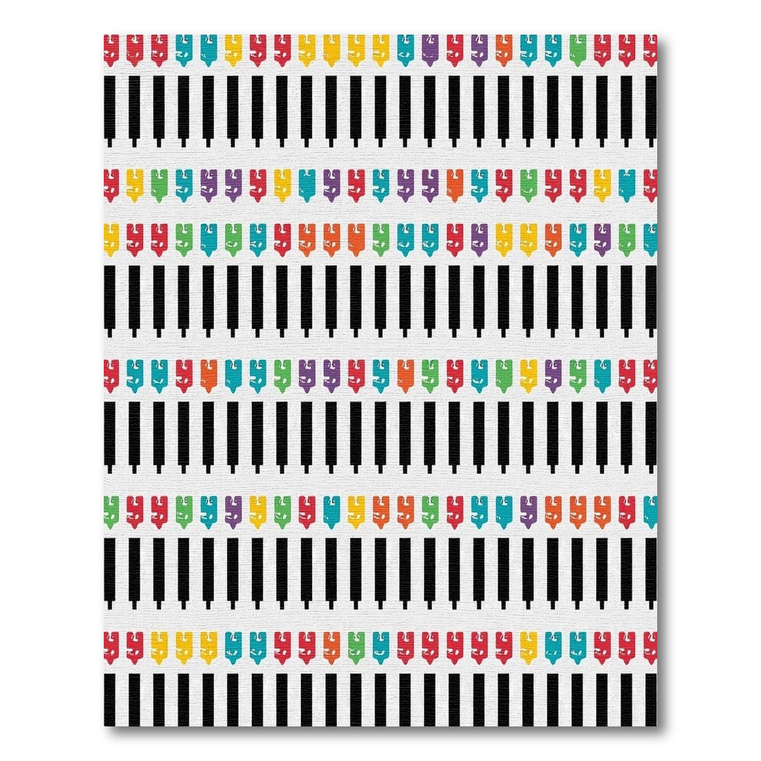 Colorful Piano Keys Repeating Pattern Rug