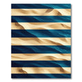 Abstract Blue Ocean Sand Striped Art Rug