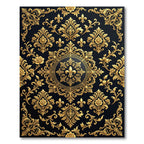 Royal Gold Fleur De Lis Medallion Rug