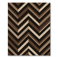 Geometric Chevron Earthy Brown Layers Rug