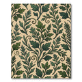 Lush Green Foliage Botanical Scroll Rug
