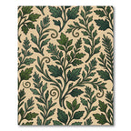 Lush Green Foliage Botanical Scroll Rug
